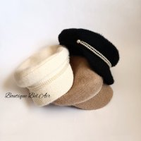 Дамски каскет с перли, шапка, снимка 3 - Шапки - 38114884