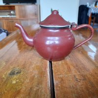 Стар емайлиран чайник #35, снимка 1 - Антикварни и старинни предмети - 35289660