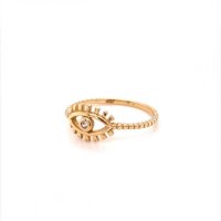 Златен дамски пръстен 1,29гр. размер:55 14кр. проба:585 модел:14244-3, снимка 2 - Пръстени - 39855058