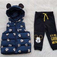 Долнище Мики Маус - лека вата - размер 6-9 месеца, снимка 2 - Панталони и долнища за бебе - 32979336