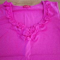 Красива цикламена дамска блуза без ръкав цена 18 лв., снимка 3 - Потници - 27762178