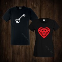 Тениски за двойки - Свети Валентин - дамска тениска + мъжка тениска, снимка 1 - Тениски - 27735763