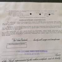 Сертификат за притежание на 100 акции (САЩ) | Harnischfeger Corporation | 1966г., снимка 7 - Други ценни предмети - 34876131