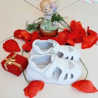Бебешки Сандали за момиче от Естествена кожа, с брокатено сърце BUBBLE KIDS, снимка 3 - Детски сандали и чехли - 36952828