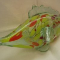 Стара фигура на риба многоцветно стъкло, снимка 6 - Антикварни и старинни предмети - 36913273