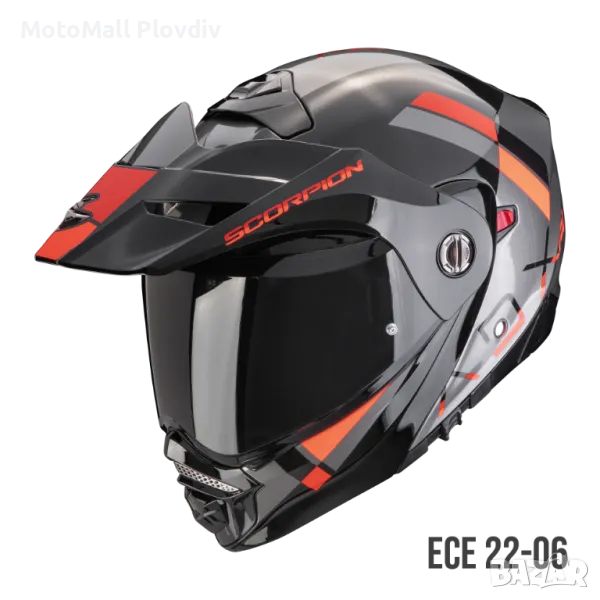Каска SCORPION ADX-2 GALANE Silver-Black-Red , снимка 1