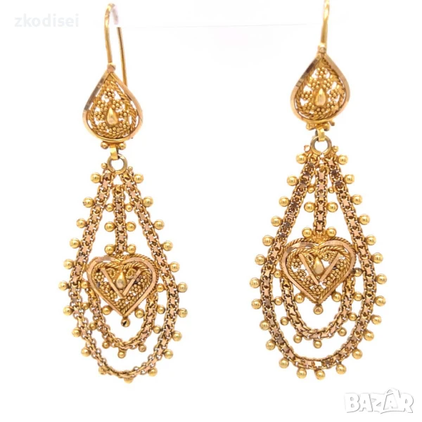 Златни обеци 11,69гр. 14кр. проба:585 модел:9591-1, снимка 1