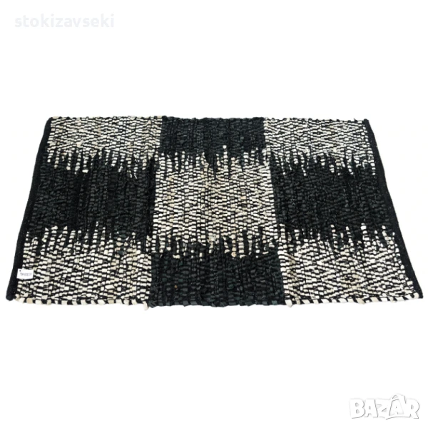Килим тип черга, сиво с черно, 3 размера, снимка 1