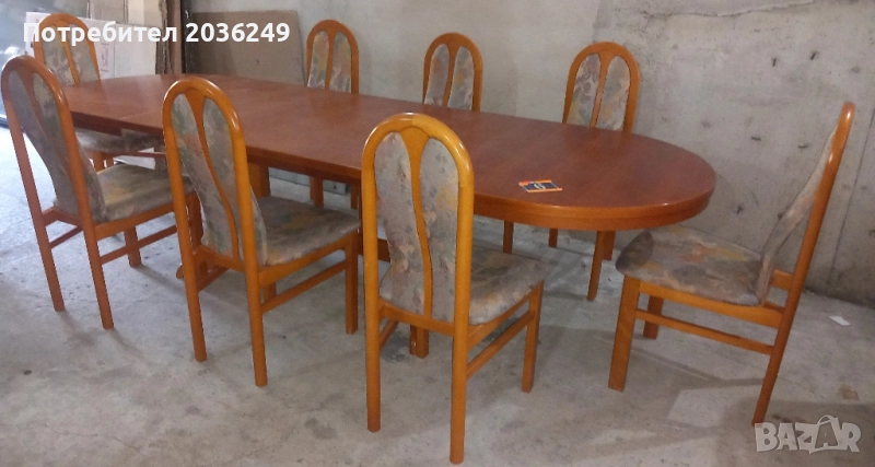 Комплект масивна разтегателна маса- Автомат с 8 стола, снимка 1