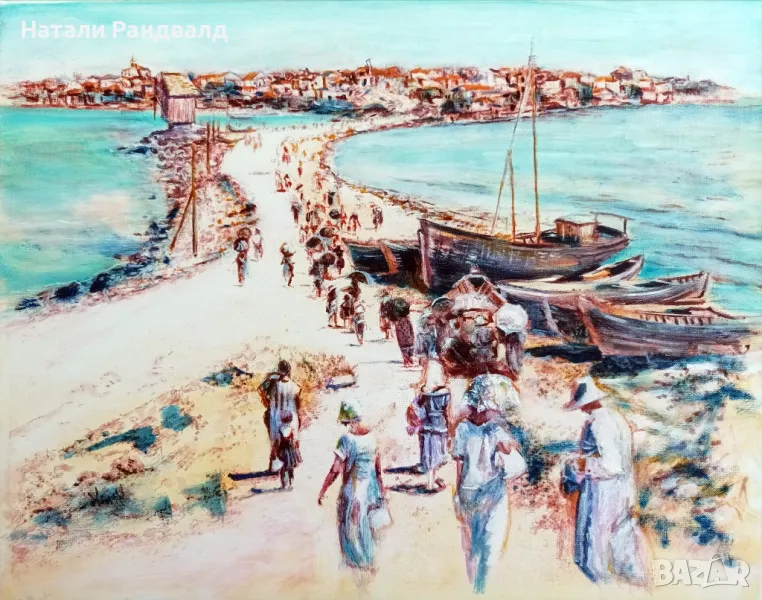 Маслена картина "Несебър от миналото", снимка 1