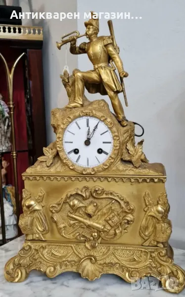 Античен ,каминен часовник -Франция,1820 -1830 г. , снимка 1