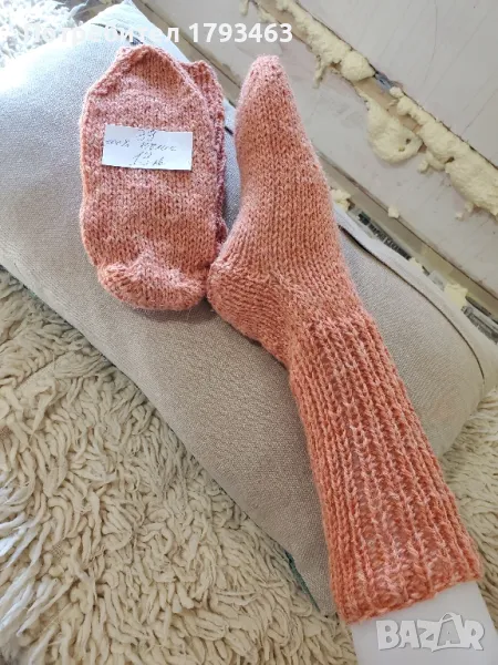 Ръчно плетени дамски чорапи от вълна, размер 39, снимка 1