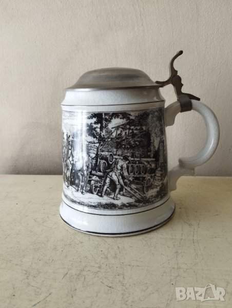 ретро халба за бира с капак, снимка 1