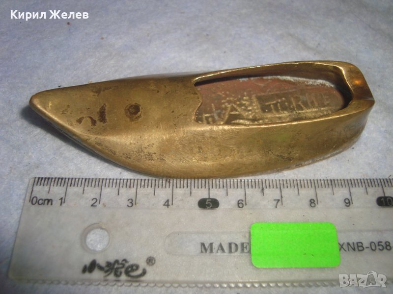 СТАР КРАСИВ МЕТАЛЕН ПЕПЕЛНИК - ЧЕХЪЛ ТУРЦИЯ РЪЧНА МАЙСТОРСКА ИЗРАБОТКА СУВЕНИР 25145, снимка 1