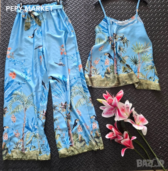 Дамски комплект Внос от Турция Доставка до 3 дни с преглед и тест Стандартен размер Сатен  с ластик , снимка 1