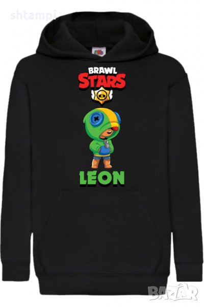 Детски Суитчър/Суитшърт Leon Brawl Stars,Игра,Подарък,Изненада,Забавление,Рожден Ден, снимка 1