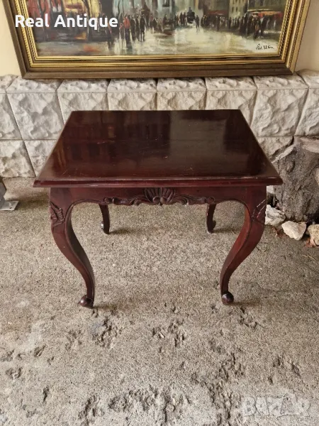 Чудесна антикварна английска масичка масив дърворезба , снимка 1