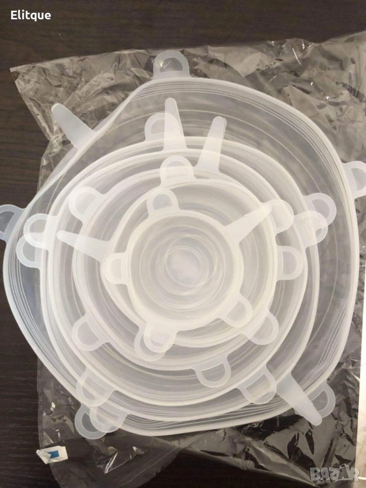 Комплект от 6 броя силиконови капаци за храна 🥣, снимка 1