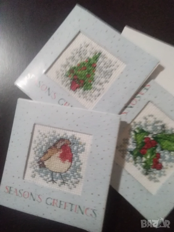 Коледни картички- 3 бр с плик, снимка 1