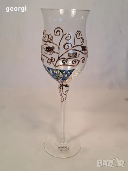 Дизайнерска ръчноизрисувана чаша за вино Nagel уникат , снимка 1