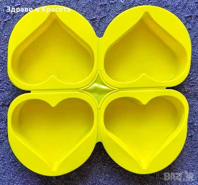 Силиконова форма - 4 сърца, снимка 1