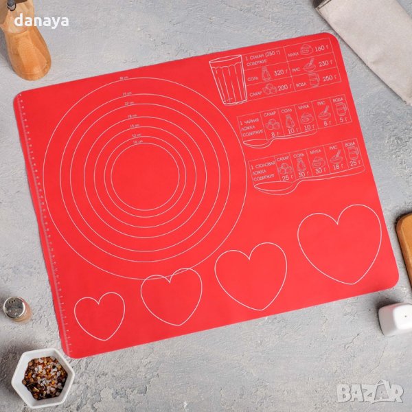 2534 Кухненска силиконова подложка за месене точене печене, 2 размера, снимка 1