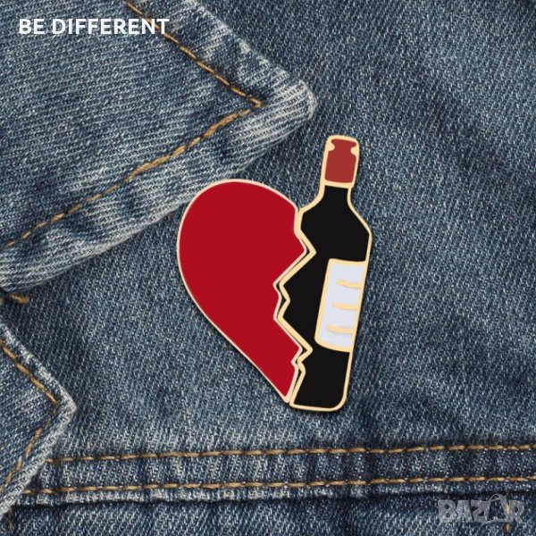 Брошка Вино и любов, снимка 1