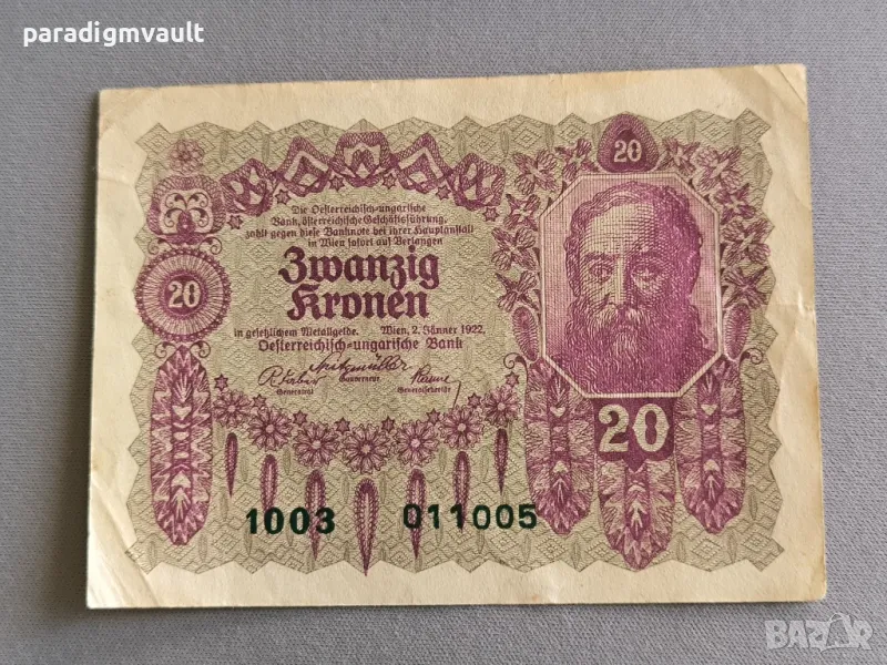 Банкнота - Австрия - 20 крони | 1922г., снимка 1