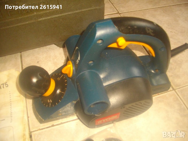 ЗА ЧАСТИ-ЗА РЕМОНТ- Електрическо Ренде Хобел-RYOBI L175-750 Вата/82мм Ножове/0-2 мм Стружуване-Куфар, снимка 1