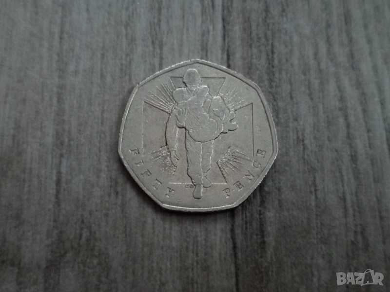 Монета 2006 Великобритания 50 pence 50p (Victoria Cross soldier) - Elizabeth II, снимка 1