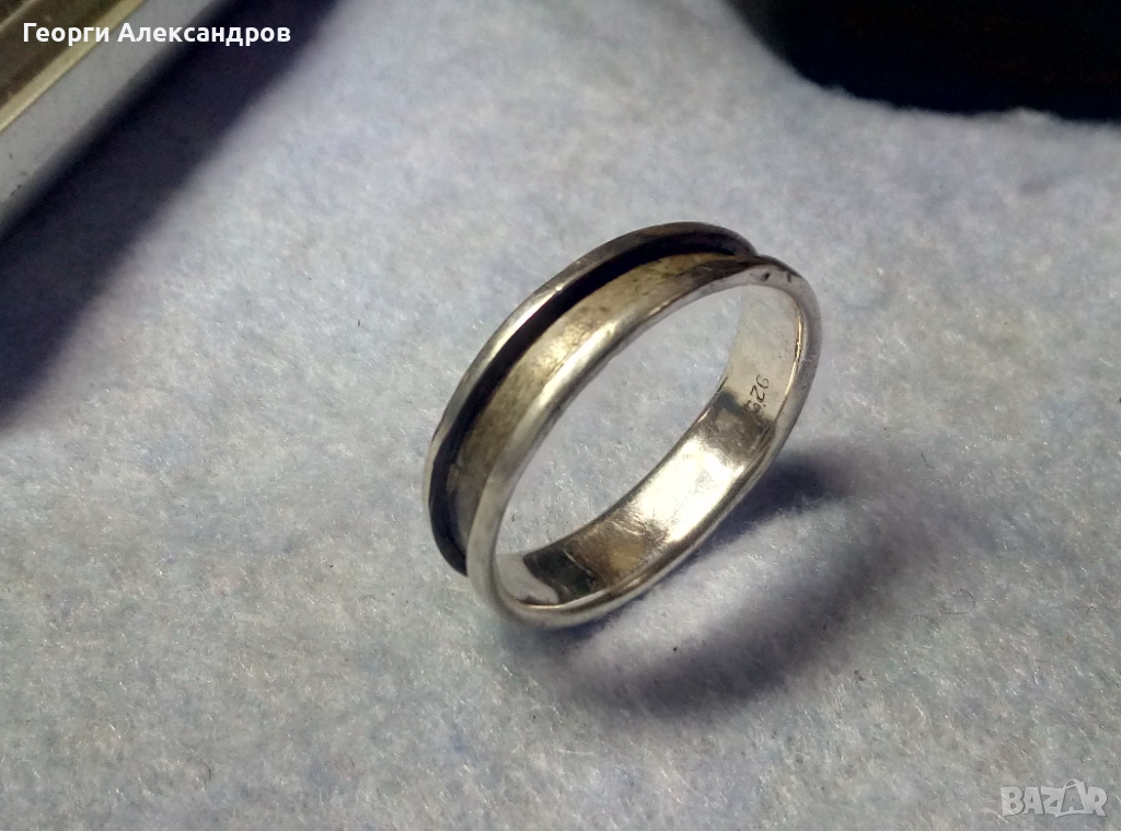 Стилен Винтидж АРТ Модел СРЕБЪРЕН ПРЪСТЕН Тип ХАЛКА Лакирано СРЕБРО 925, снимка 1