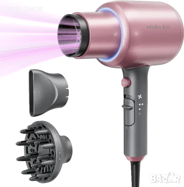 Мощен йонен сешоар stylocks 2200W йонен сешоарс дифузер и концентратор, снимка 1