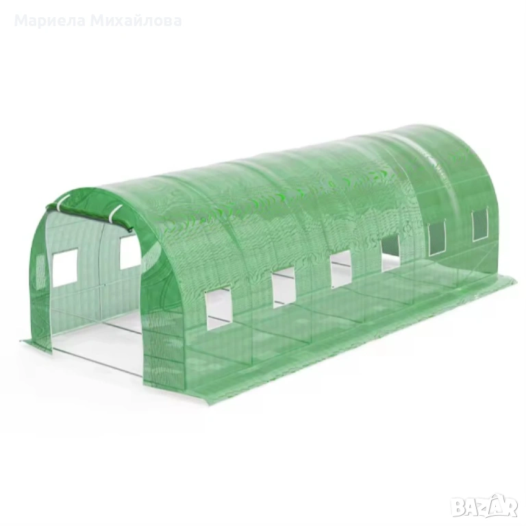 Сглобяема оранжерия - парник с 2 врати и UV защита. Размер:8х3х2 метра, снимка 1