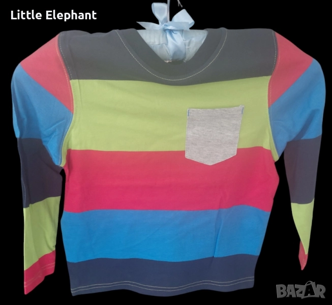 Блузка с дълъг ръкав за 4-5 год момченце многоцветно голямо райе,Англия/нова, снимка 1