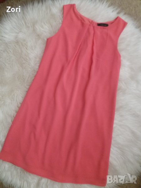 Розова рокля шифон с подплата свободен модел, снимка 1