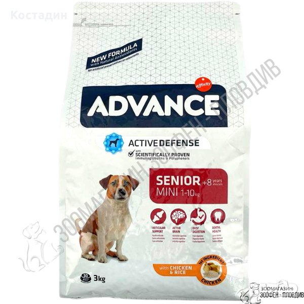 Advance Mini Senior - с Пиле и Ориз - 3кг - за Кучета от мини Породи, снимка 1