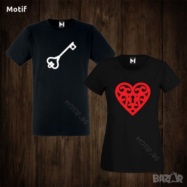 Тениски за двойки - Свети Валентин - дамска тениска + мъжка тениска, снимка 1