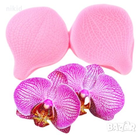 Фалаенопсис Орхидея листо 3D силиконов вейнър вайнър молд 2 части украса декор фондан шоколад торта, снимка 1