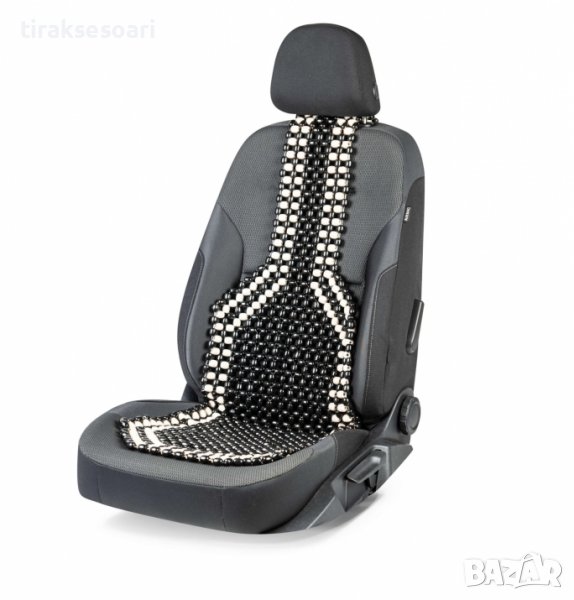 1 БРОЙ Универсален масажор подложка за седалка с дървени топчета черна, снимка 1