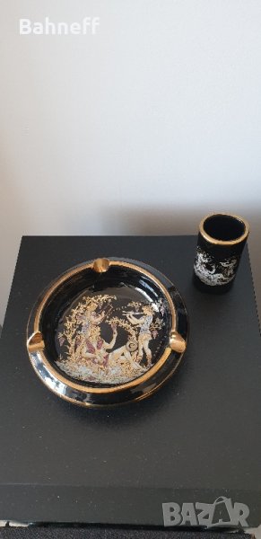  Запалка 24 карата позлата и пепелник, снимка 1