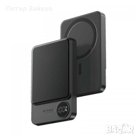 V-TAC - 5000mAh Външна Батерия 9мм Magnetic Черна SKU: 7850 | VT-50005