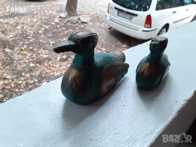 ЛОТ ДЪРВЕНИ ПАТИЦИ С МЕСИНГОВ ОБКОВ И УНИКАЛНА ПАТИНА, снимка 2 - Антикварни и старинни предмети - 53512709