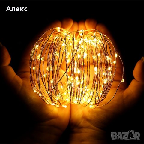 КАЧЕСТВЕНИ!!! Коледни лампички на БАТЕРИИ, таймер, дистанционно,водоустойчиви! 6м, снимка 3 - Декорация за дома - 27121155