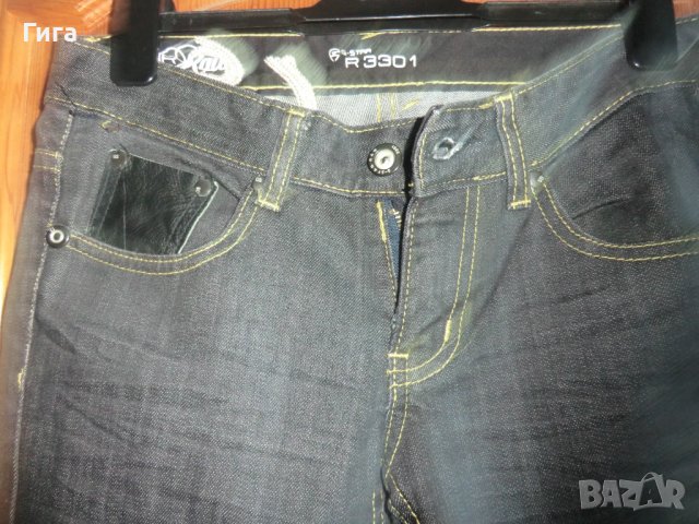 дънки с кожички G star W28 L32, снимка 2 - Дънки - 37624845