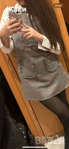 Сива рокля туника каре