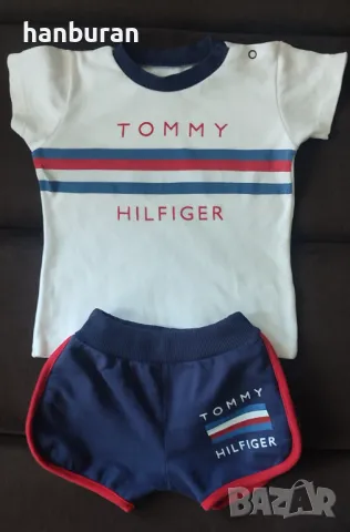 Бебешки летен екип Tommy Hilfiger, размер 74, снимка 2 - Комплекти за бебе - 49975150