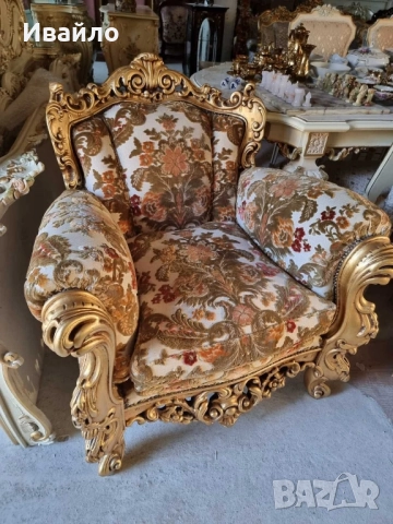 Италианска барокова холна гарнитура 028, снимка 3 - Дивани и мека мебел - 52202831