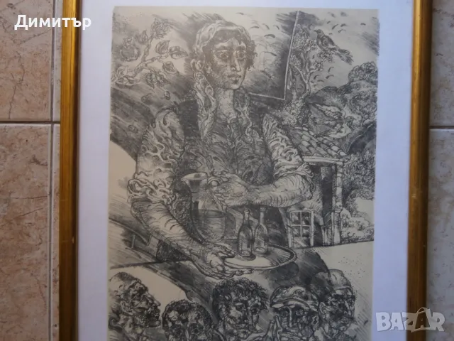 Литография Ст.Стоилов, снимка 2 - Картини - 49594244