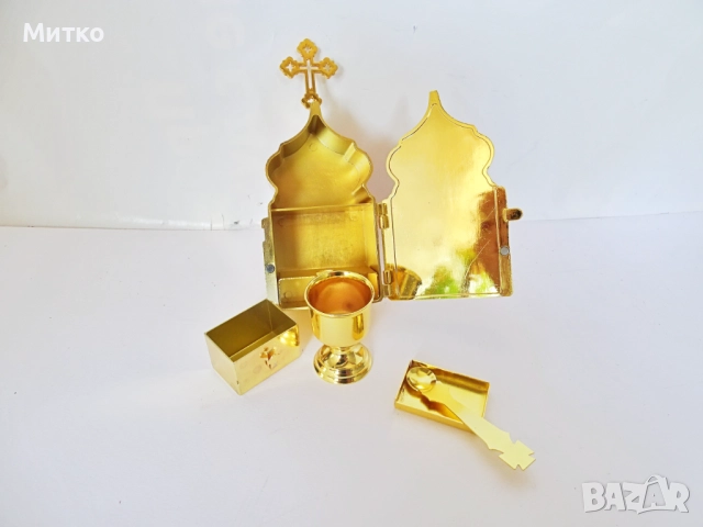Нов православен комплект за причастие с потир, кръст, снимка 4 - Други ценни предмети - 51935368
