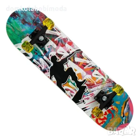 Скейтборд с графити, 71x20см, До 70 килограма, снимка 2 - Скейтборд, ховърборд, уейвборд - 47914947